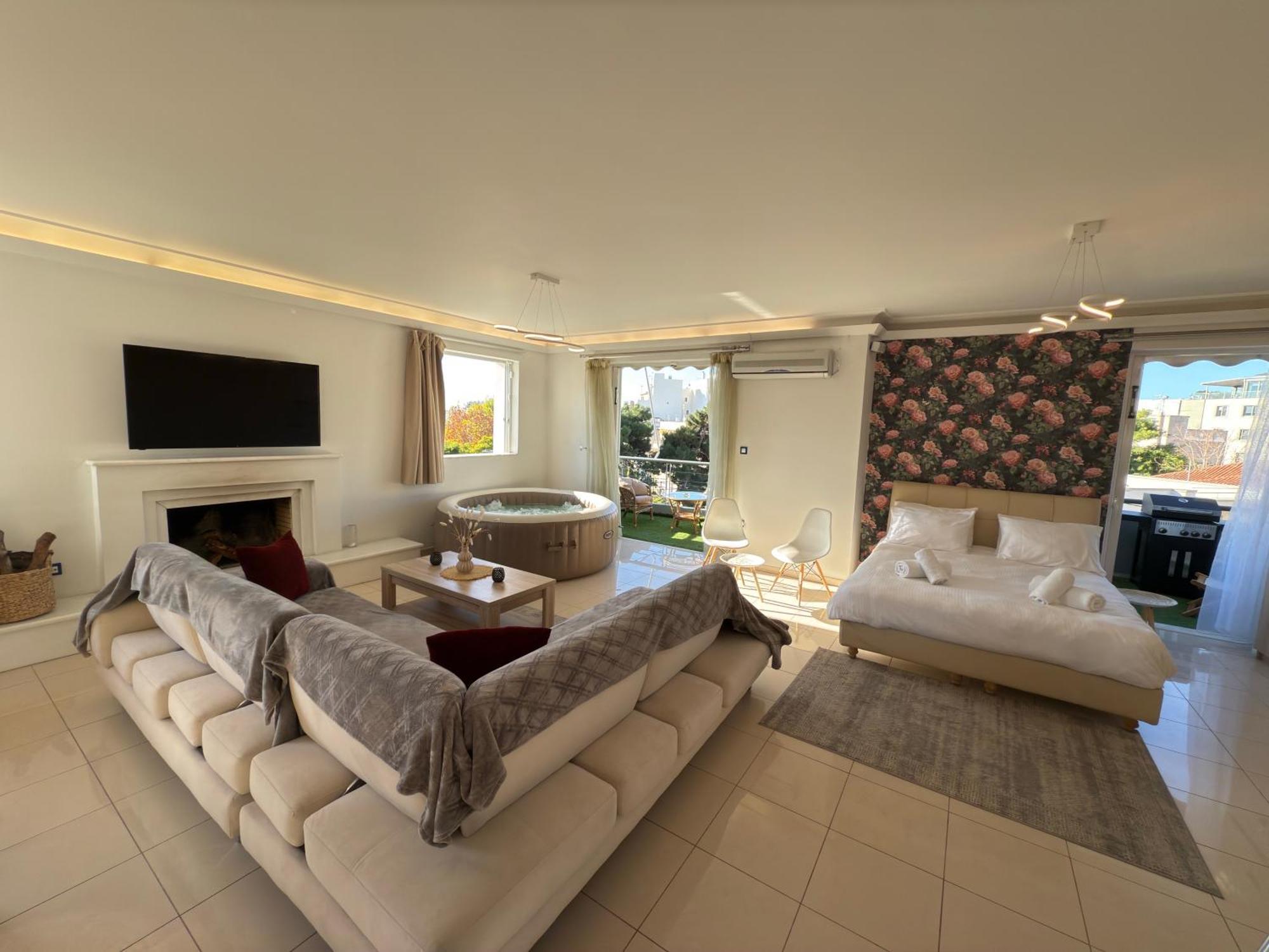 Sunny Home Private Jacuzzi Hydromassage Acropolis & Lycabettus Far View Parking 300M Metro Peristeri Athen Exterior foto